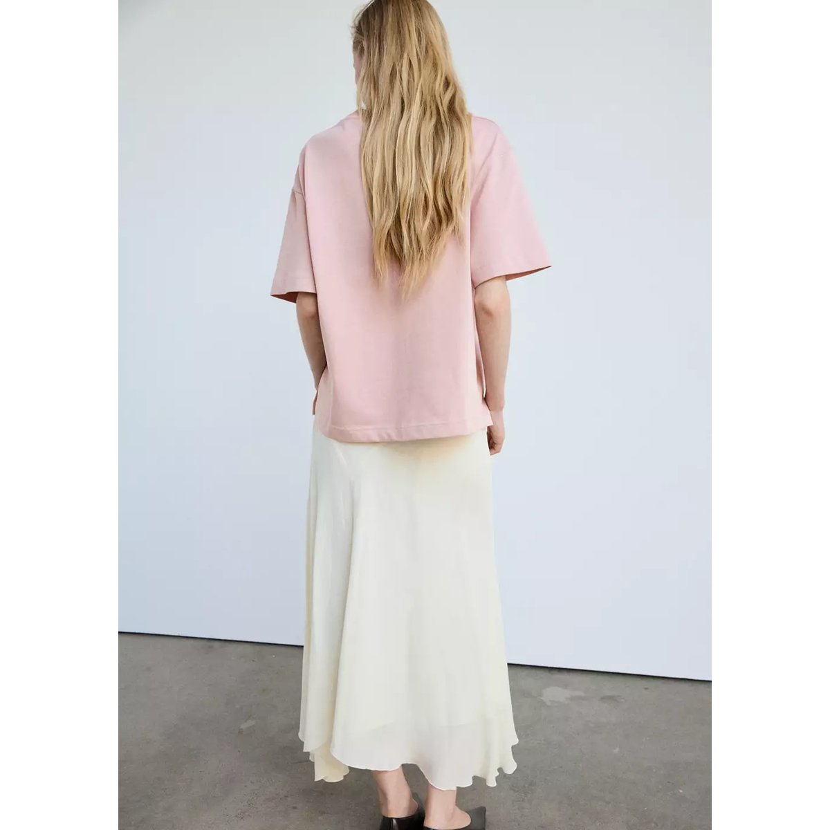 T-shirt manches courtes oversize rose, MANGO