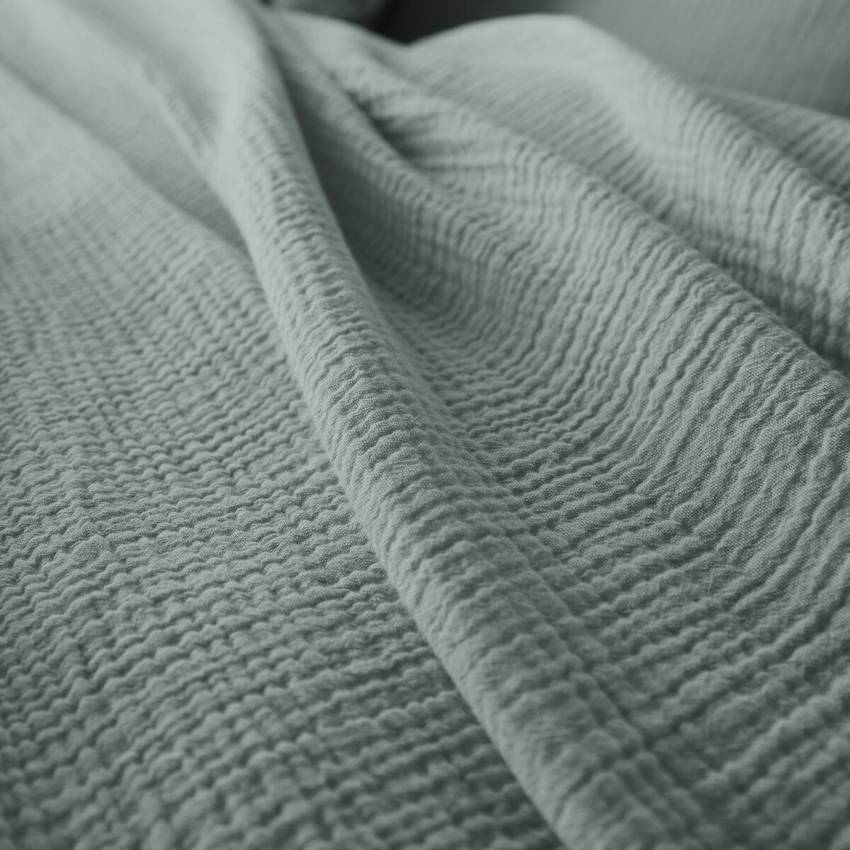 Housse de couette unie en gaze de coton, Kumla vert de gris, LA REDOUTE INTERIEURS