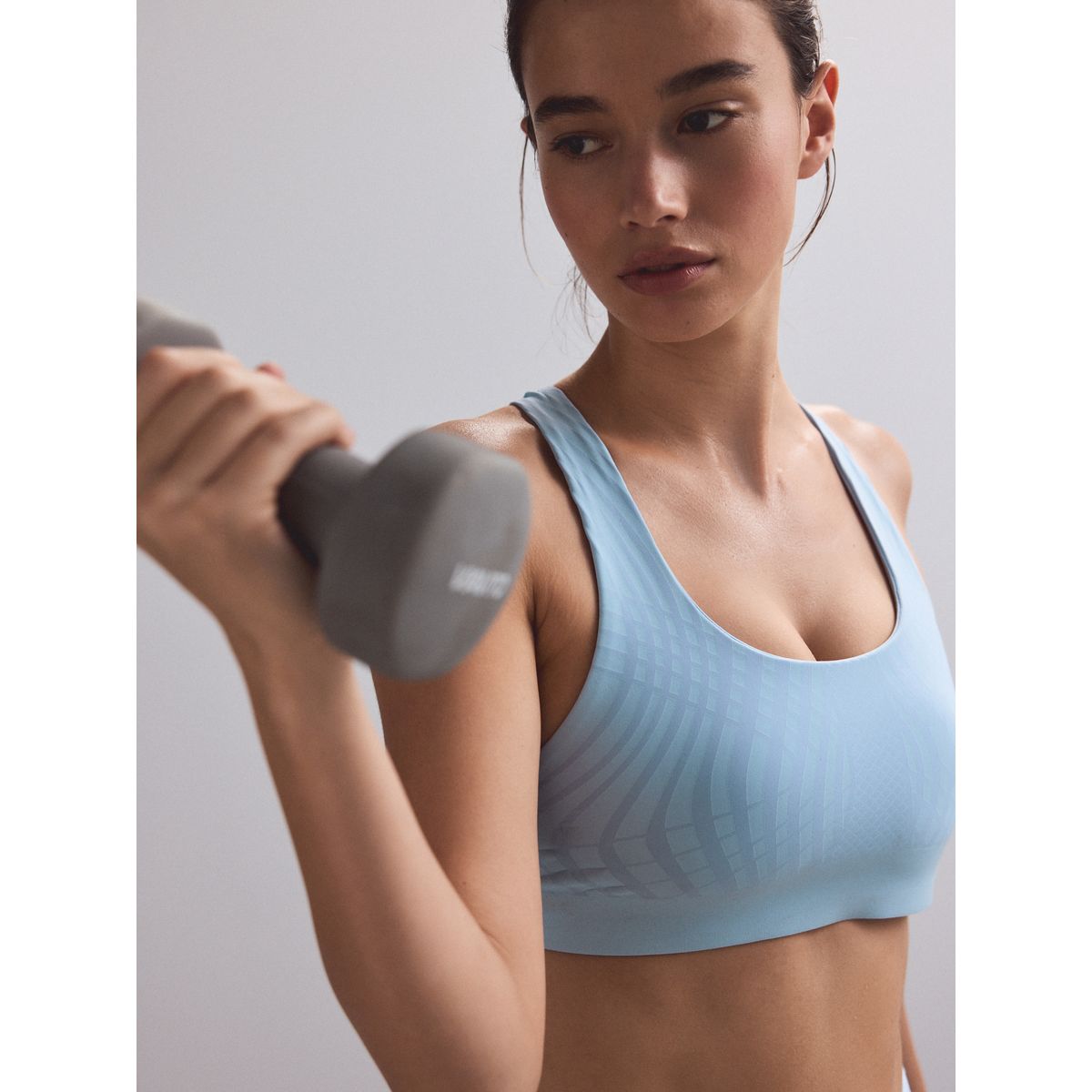 Soutien-gorge court sport intense à motif bleu, NEXT