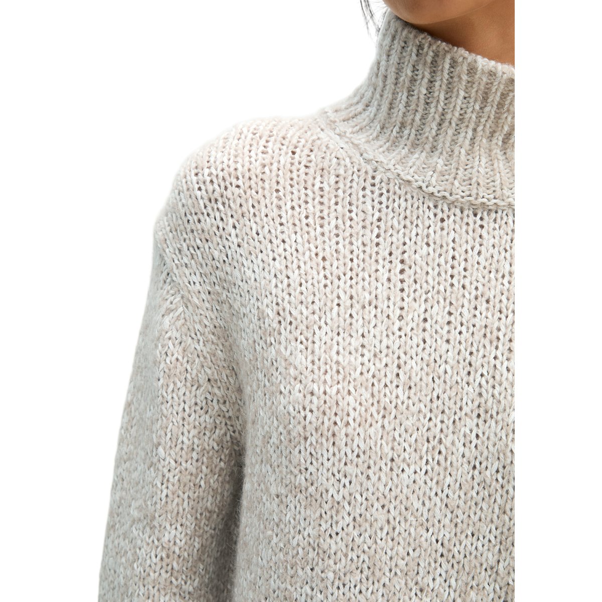 Pull ample en un mélange doux de coton bio et de laine d'alpaga marron clair, MARC O'POLO