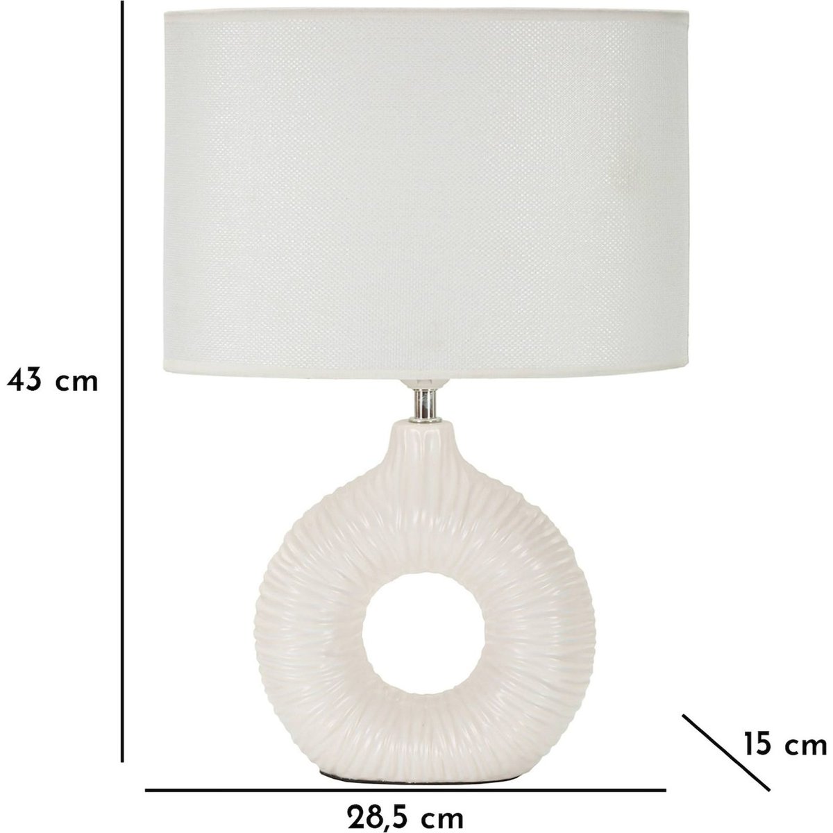Lampe à poser céramique ajourée abat-jour MODERN blanc, RECOLLECTION
