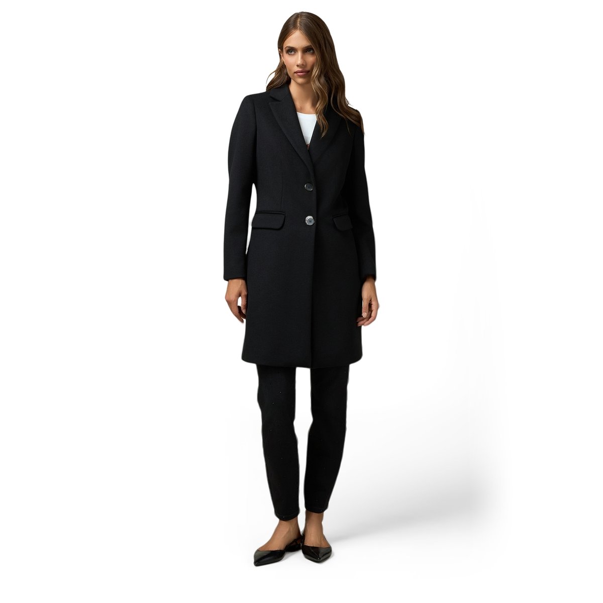 Single-breasted coat with pockets bleu, OLTRE