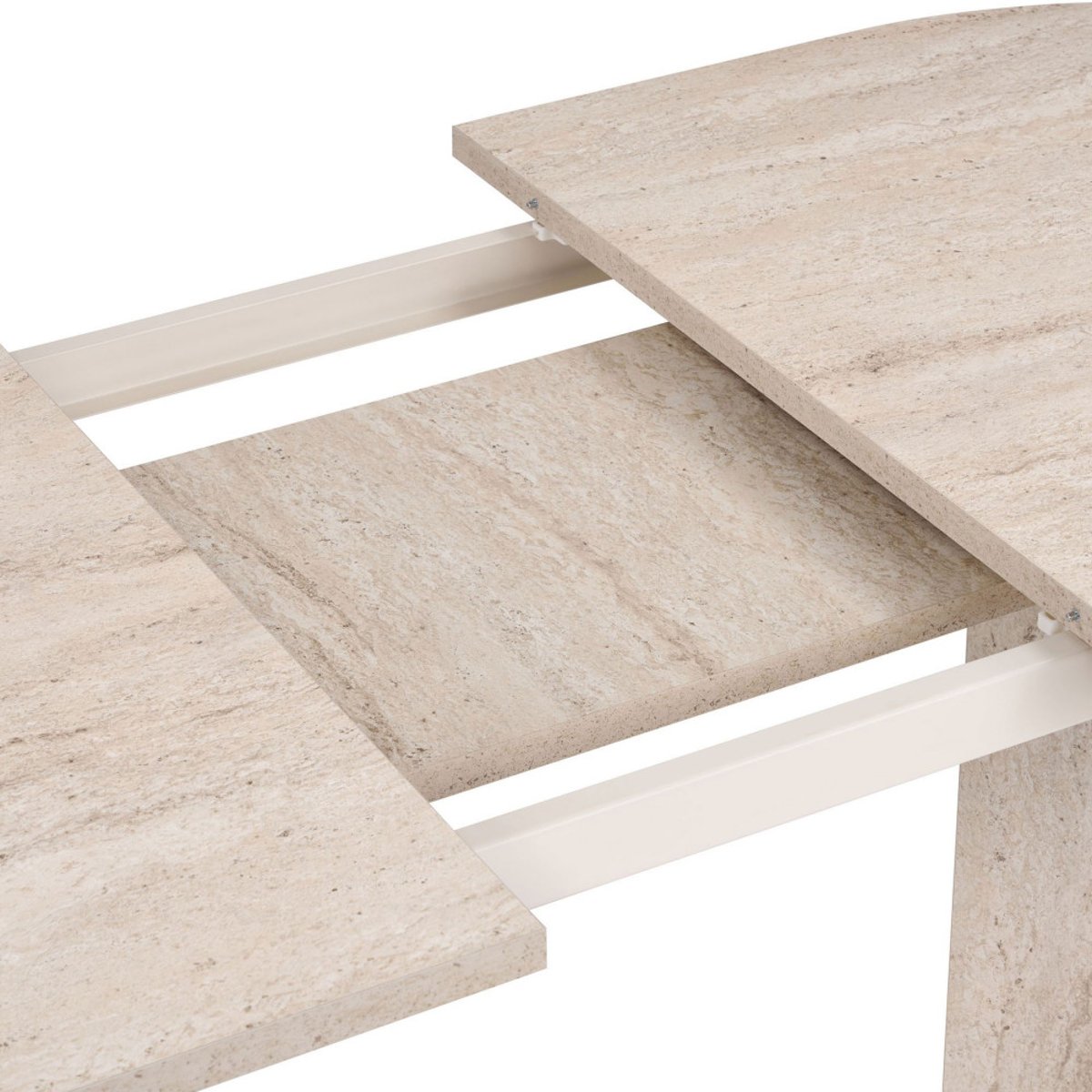 Table à manger extensible 6 à 8 personnes effet travertin 160-200x75cm- SAM beige, DRAWER