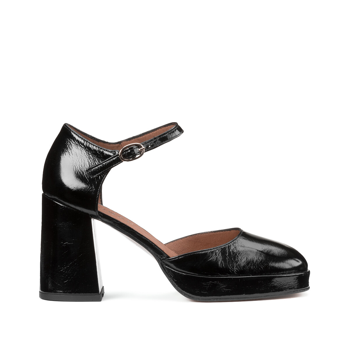 Vero Leather Closed Sandals with Heel black, JONAK