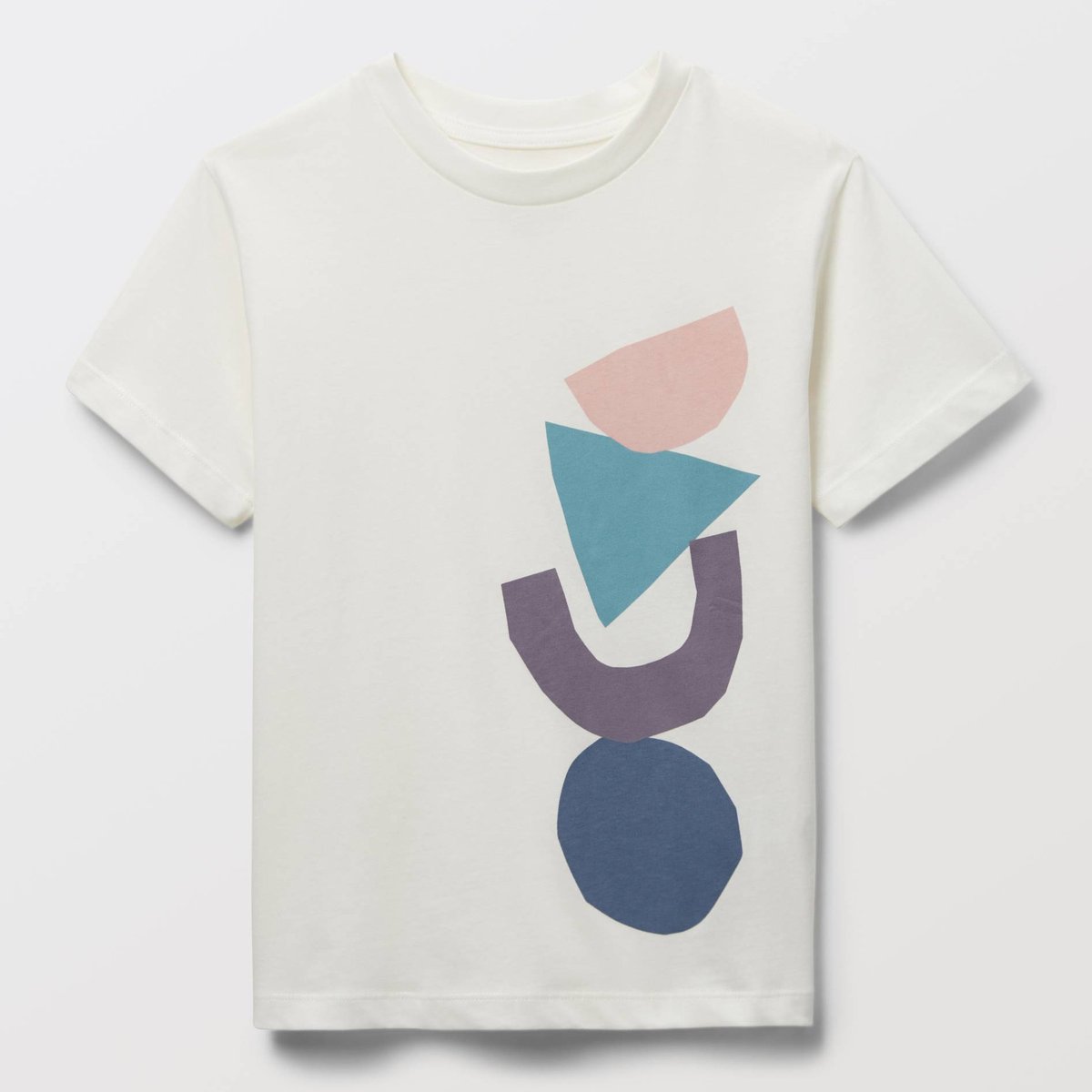 T-shirt manches courtes uni en coton BIO GOTS ecru, MONOPRIX