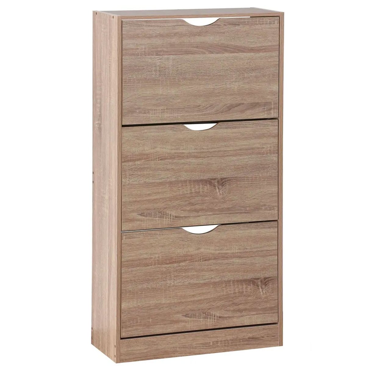 Meuble à chaussures bois 3 placards 60x24x115cm bois, WADIGA