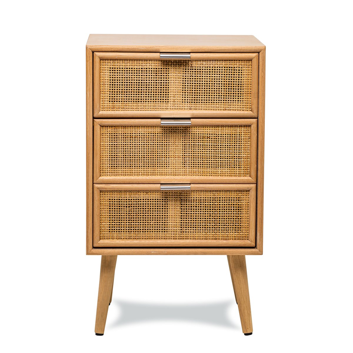Chiffonnier 3 tiroirs, bois et rotin, NAGOYA bois naturel, NORDLYS