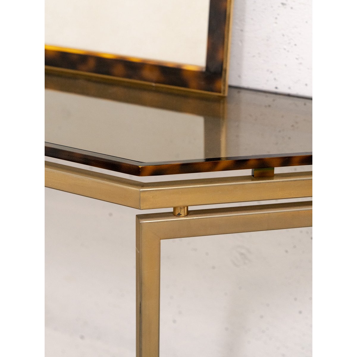 Console coiffeuse avec miroir imitation écaille de tortue Louise N°318 - Bon état miroir, DEBONGOUT