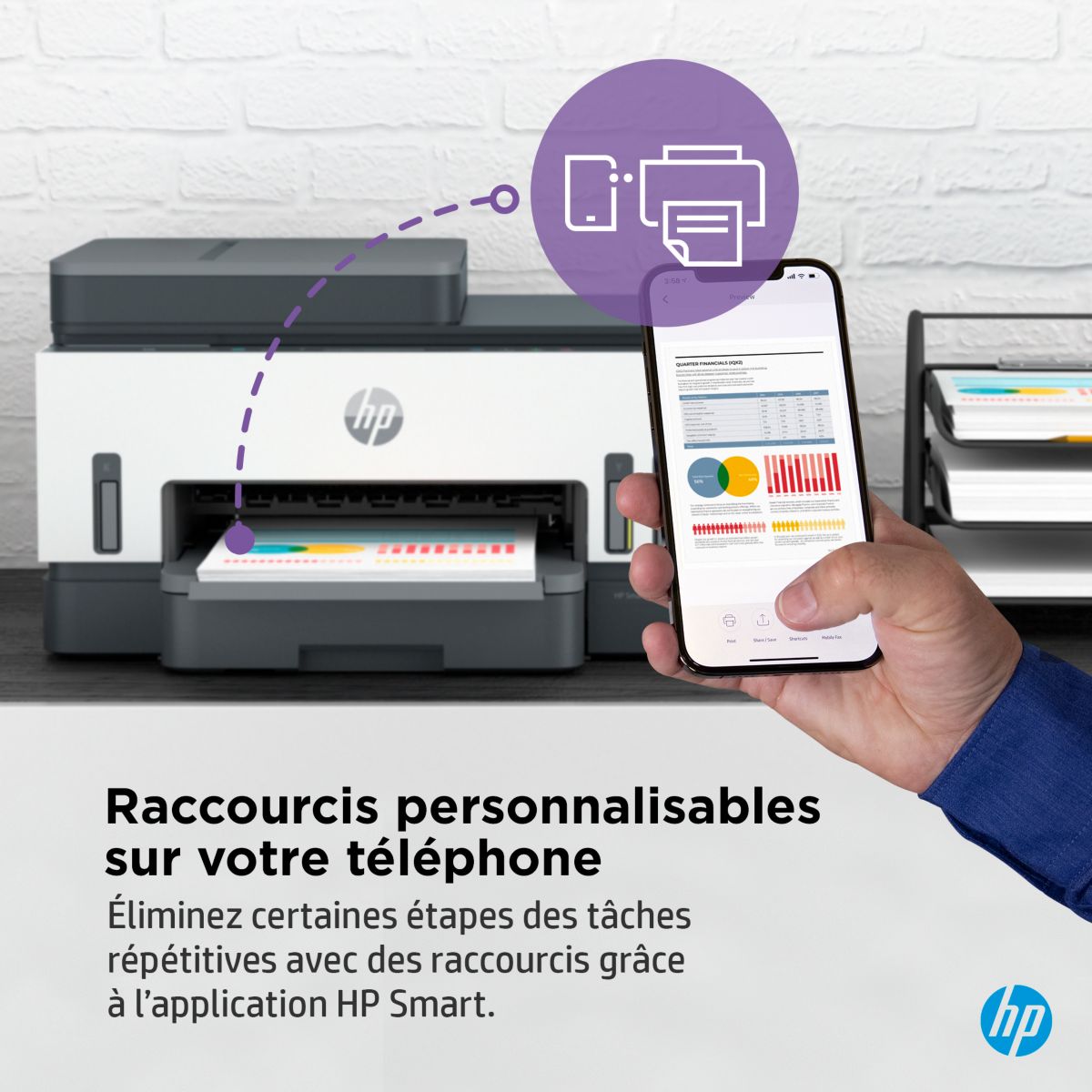 Imprimante jet d'encre Smart Tank 7305/7307 couleur unique, HP