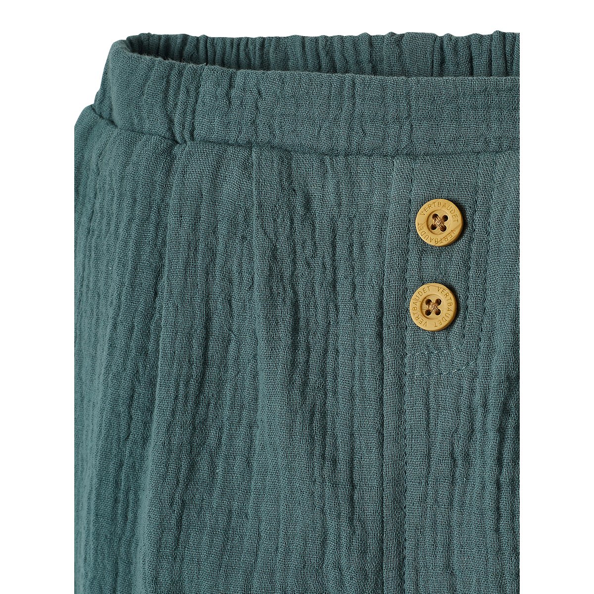 Pantalon coupe sarouel en gaze de coton bébé bleu, VERTBAUDET