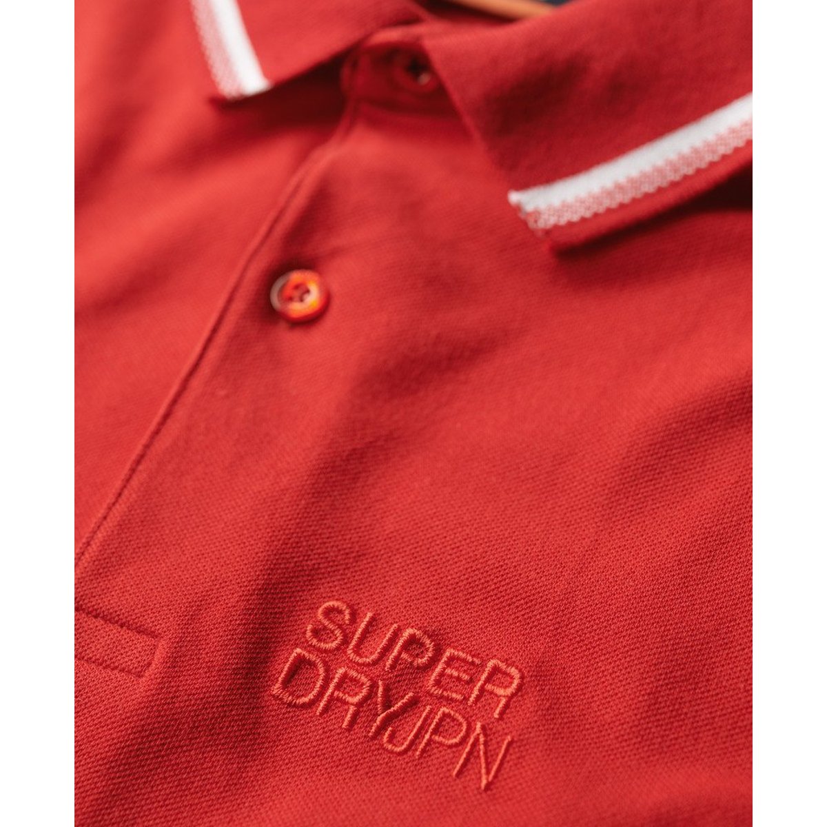 Polo à liseré Sportswear rouge pomme, SUPERDRY