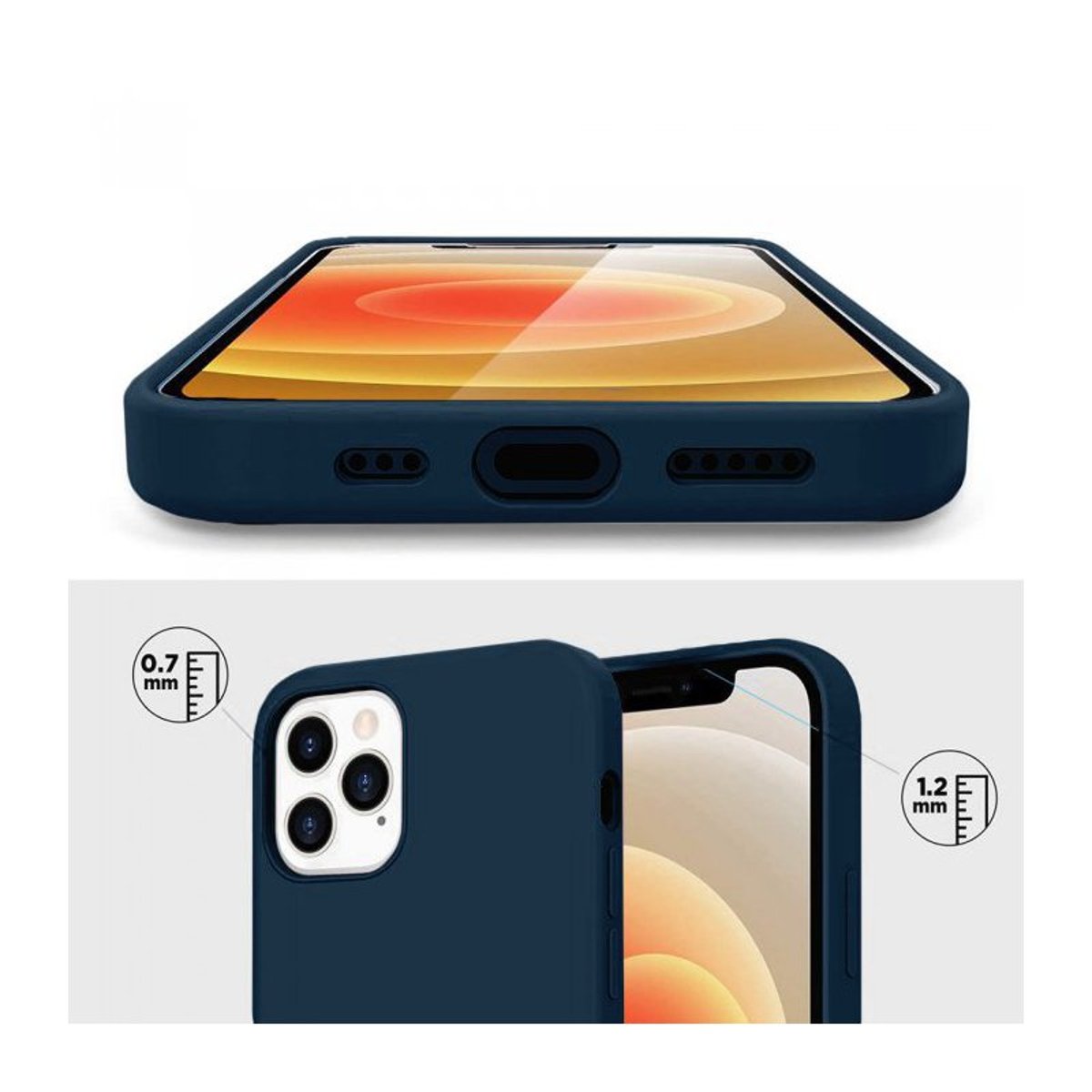 Coque iPhone 13 Pro antichoc + 2 vitres bleu, EVETANE