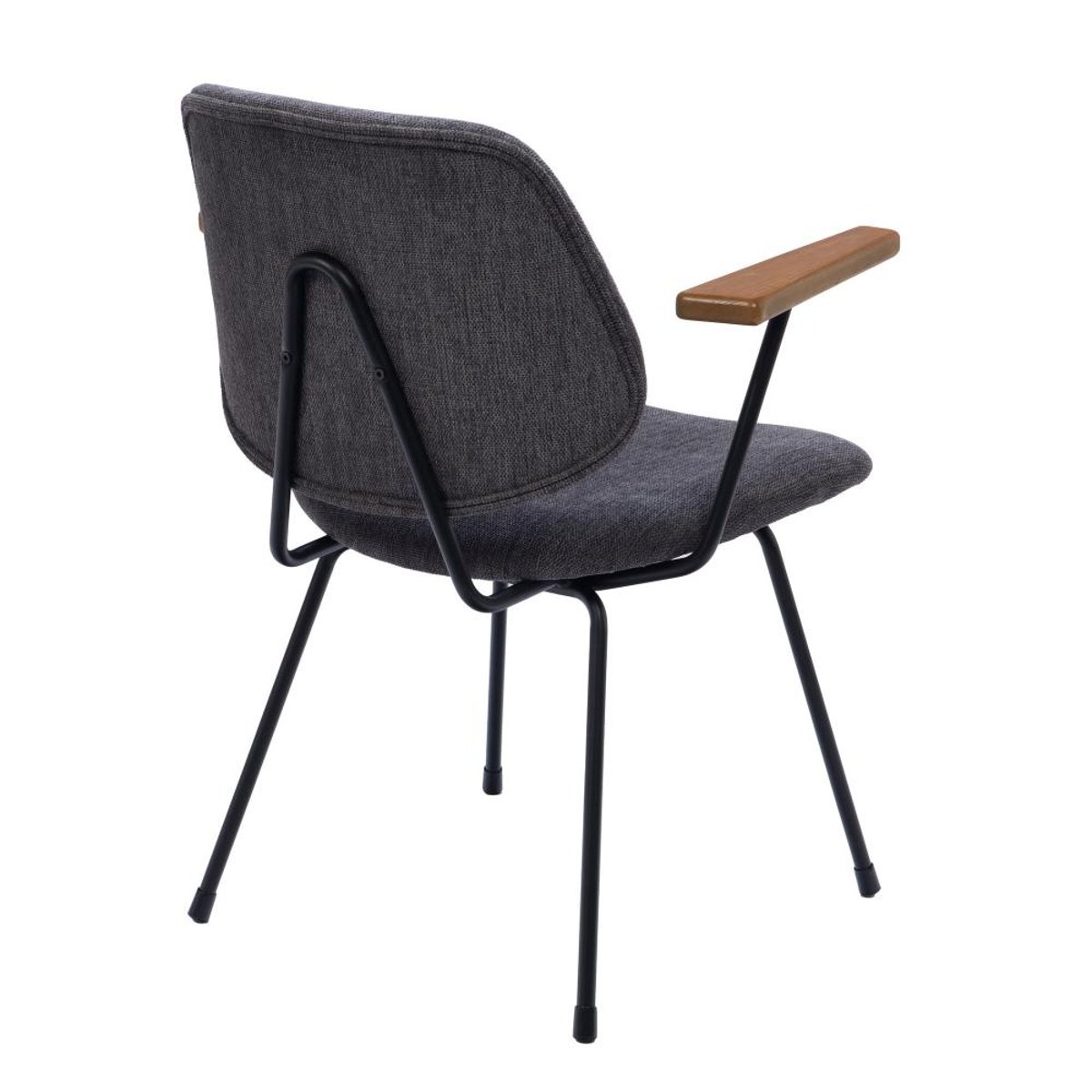 Chaise de salle à manger en tissu et bois Arnold (lot de 2) gris, AMADEUS