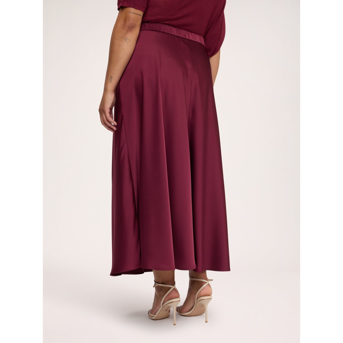 Jupe stretch ligne A burgundy, FIORELLA RUBINO
