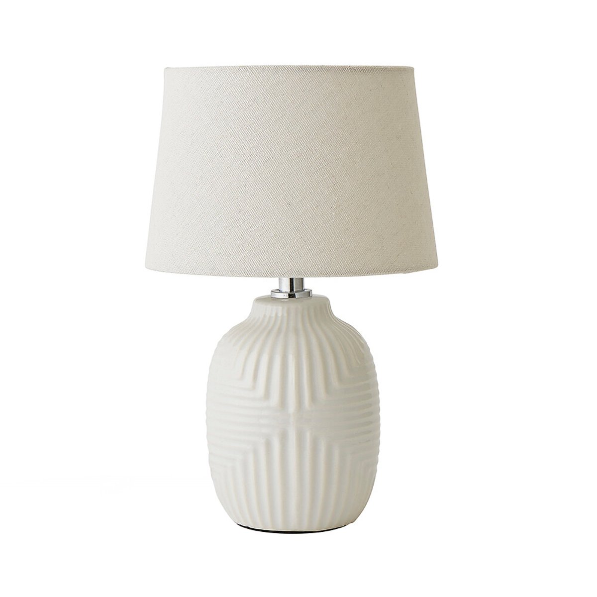 Harris Small Geometric Gloss Table Lamp with Tapered Shade white, SO'HOME