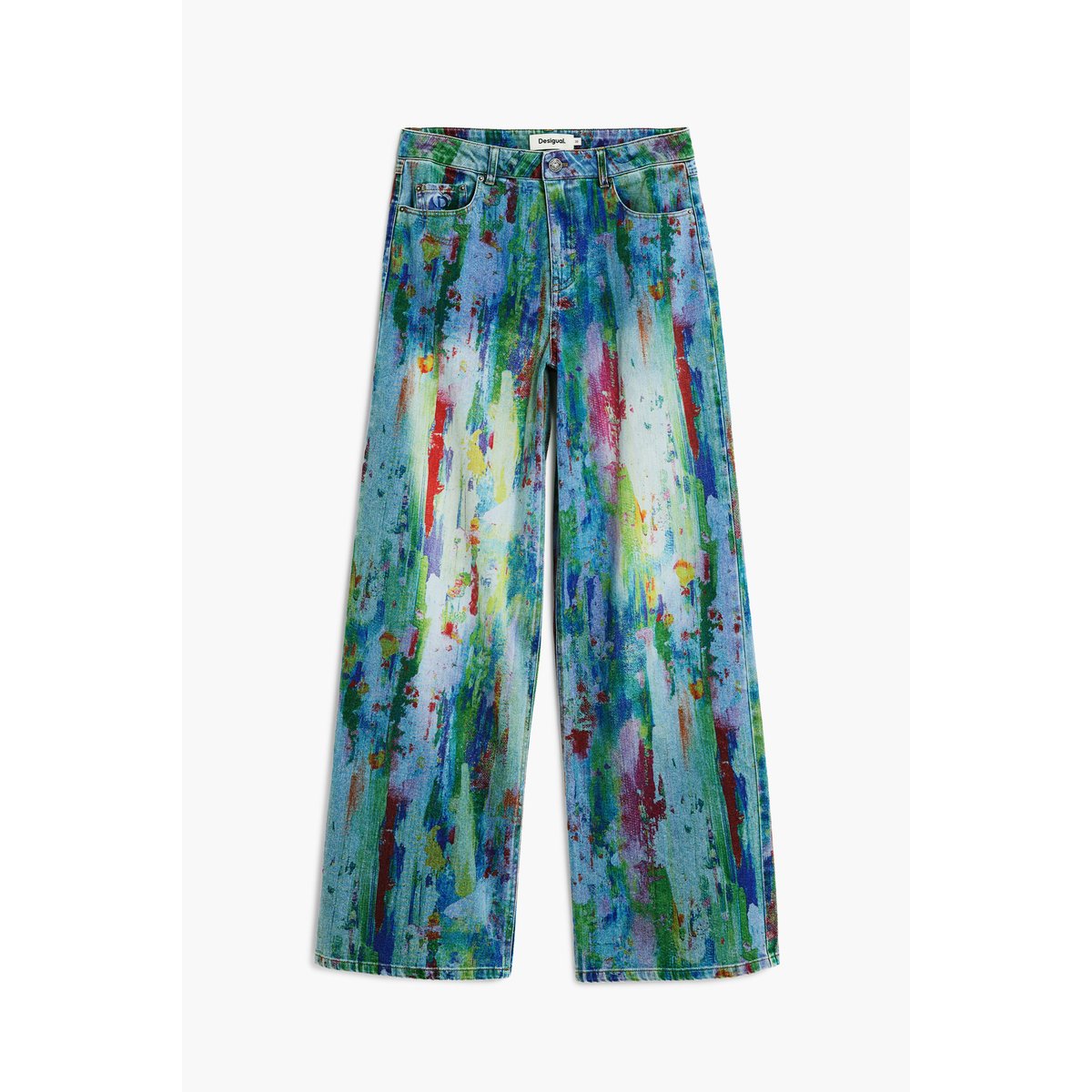 Jean wide leg à taches bleu clair, DESIGUAL