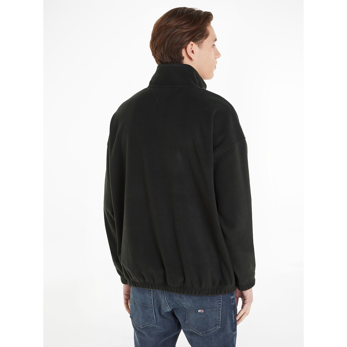 Embroidered Logo Fleece in Loose Fit with Half Zip 90006527, TOMMY JEANS