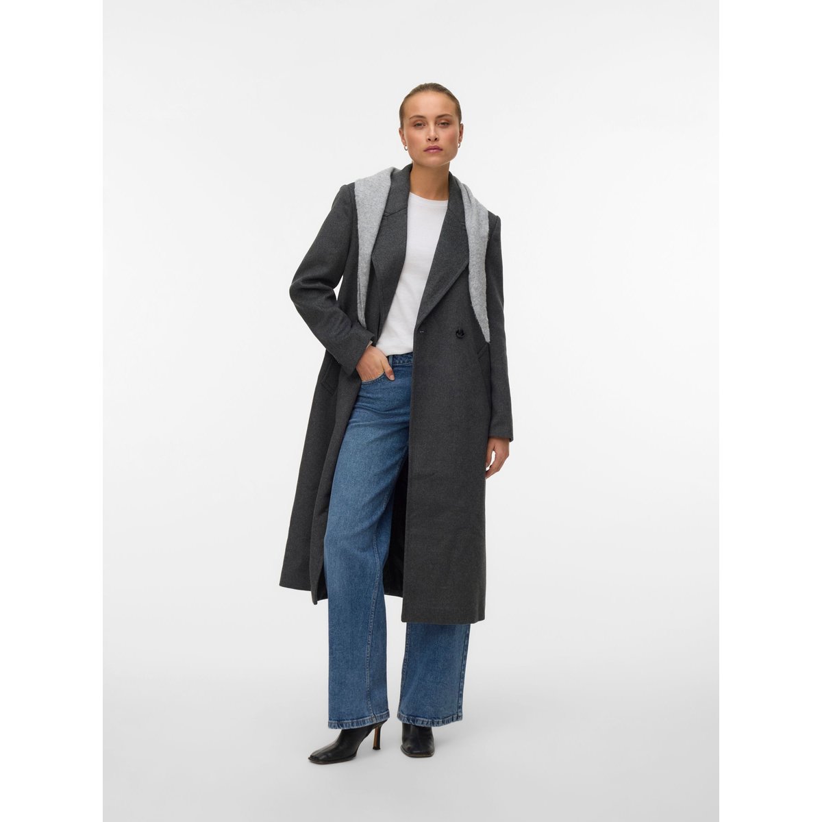 Manteau medium grey melange, VERO MODA