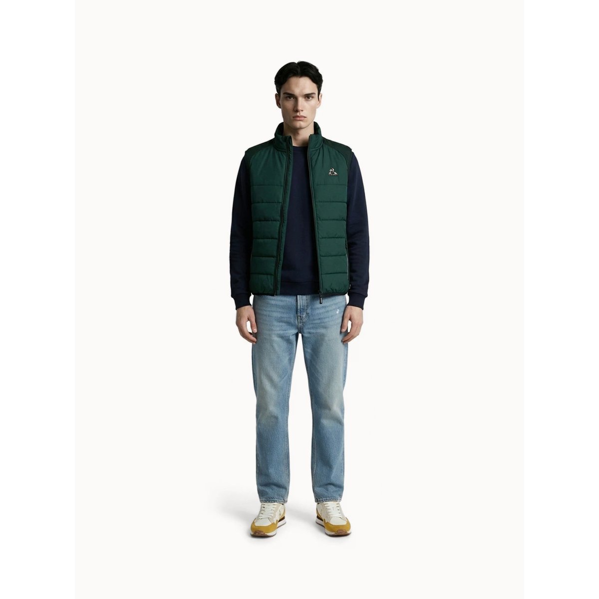 Doudoune sans manches déperlante matelassée Hybride green, LE COQ SPORTIF