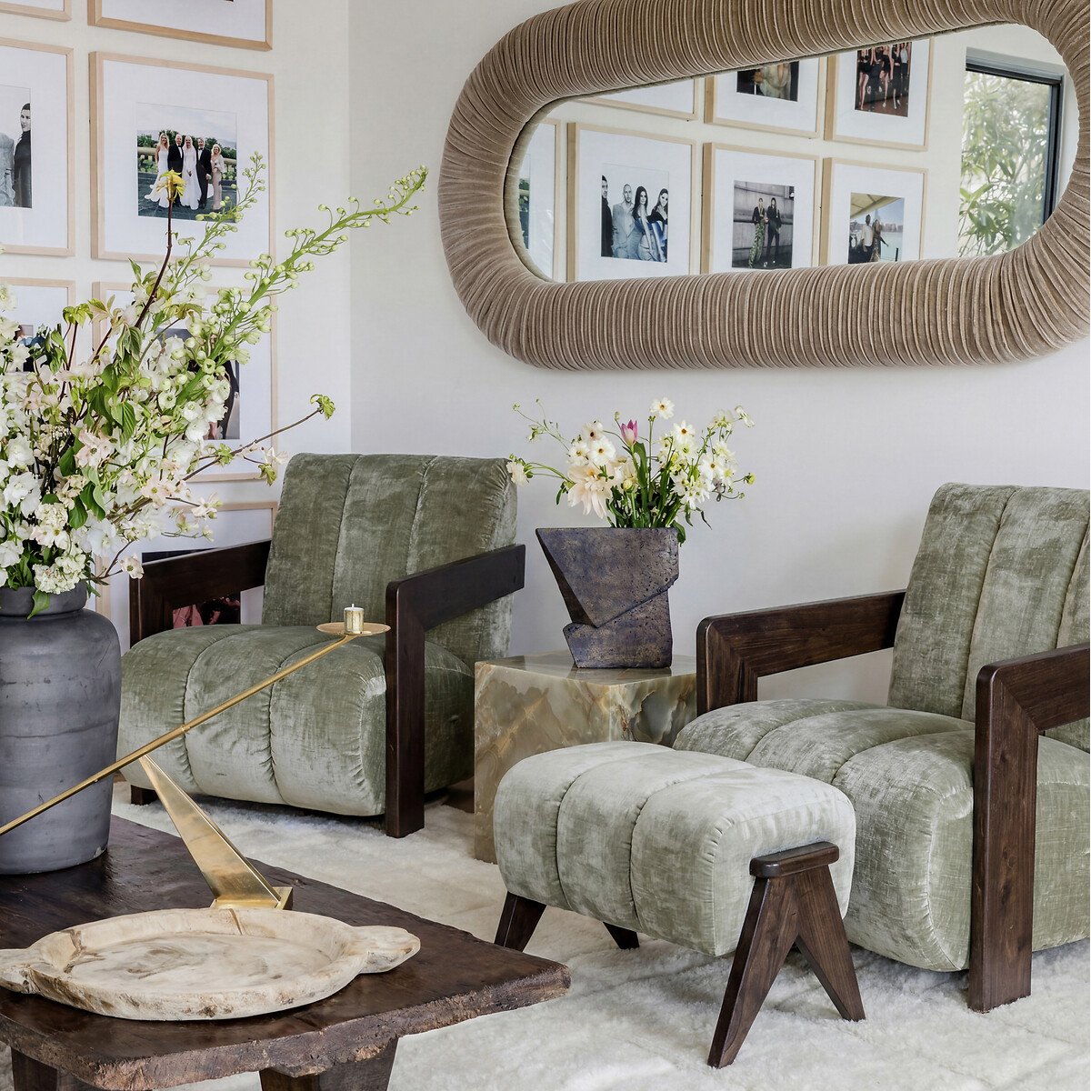 Holden Velvet Chenille Accent Chair sage, ÉDITÉ