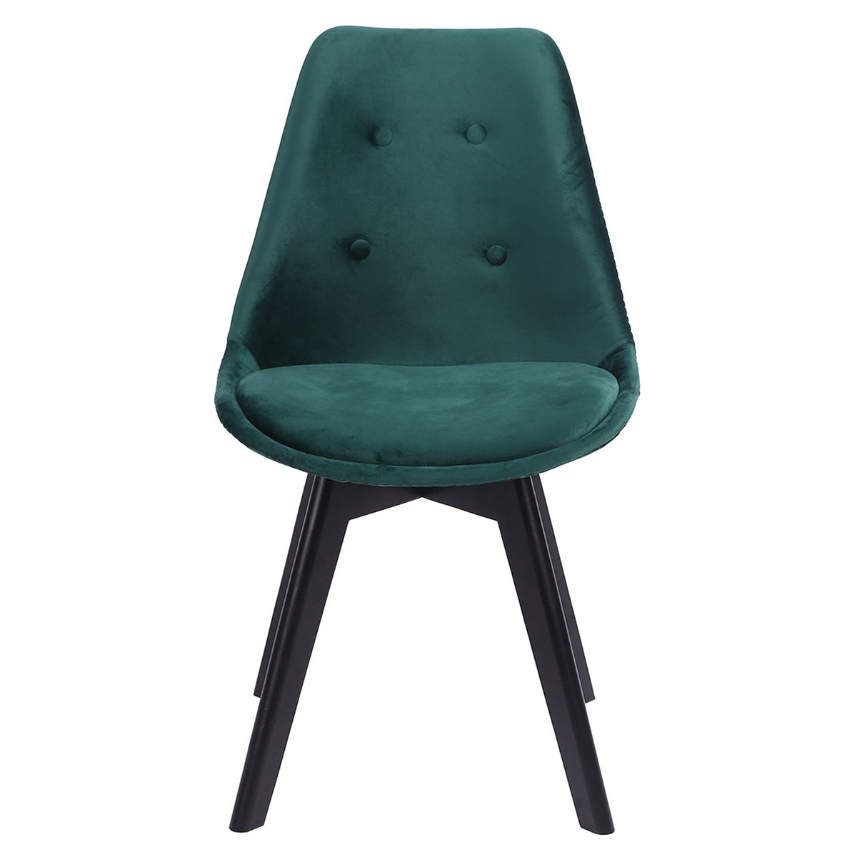 Chaises en velours, lot de 2, NORA vert, noir, HAPPY GARDEN