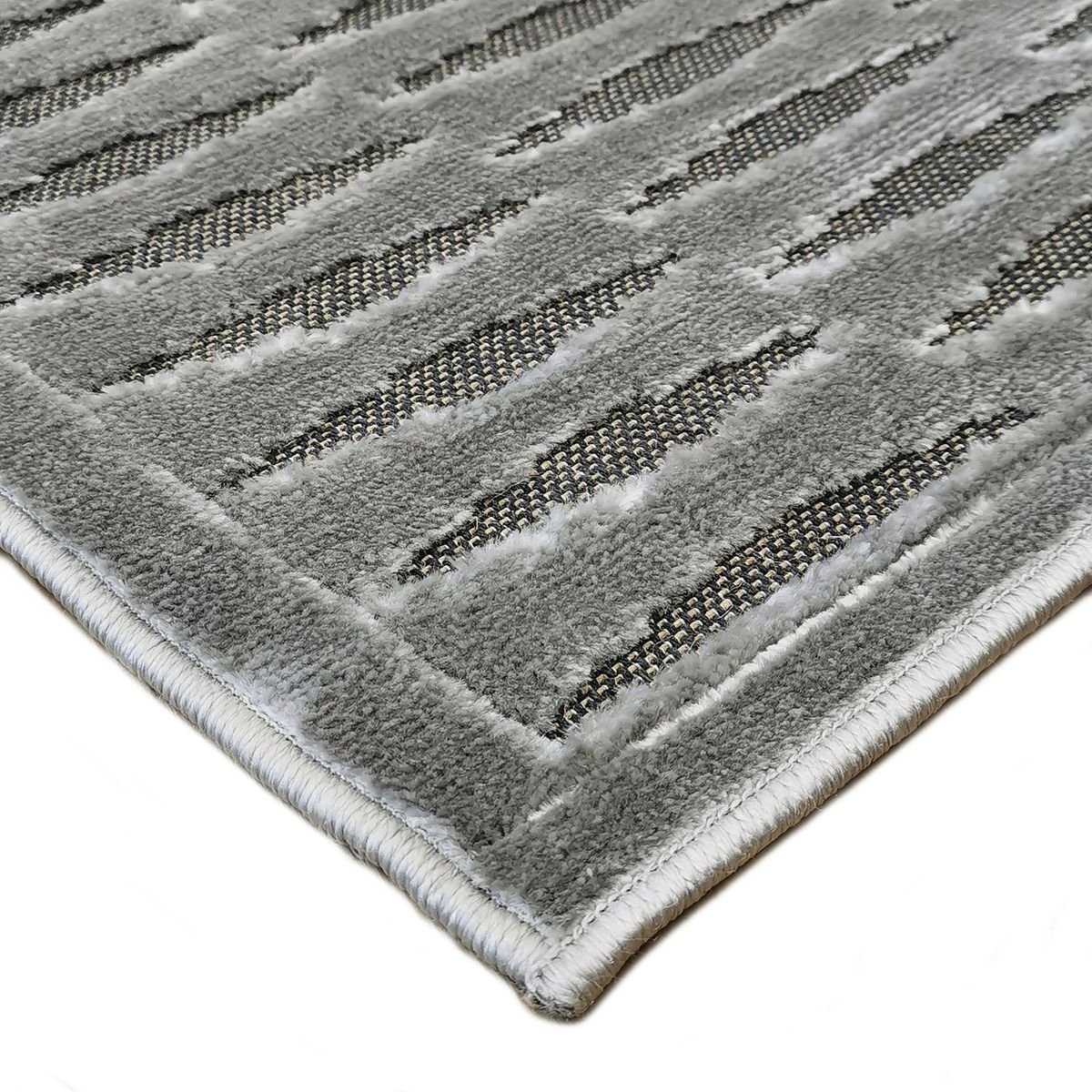 Tapis avec relief motif horizontal EMPRISE HORIZONTAL gris, THE DECO FACTORY