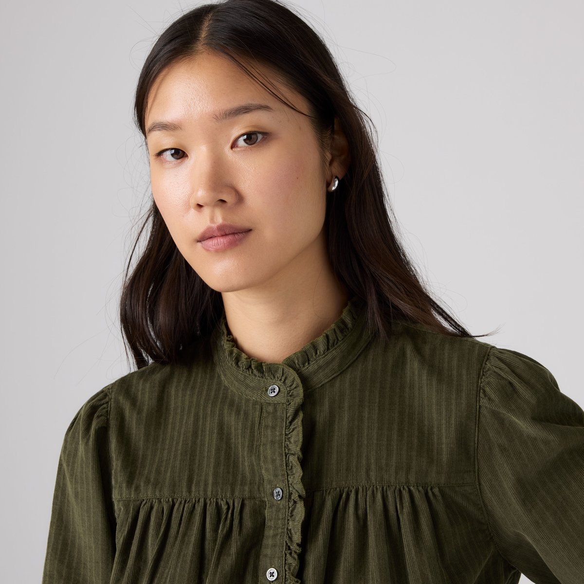 Blouse manche longue Perla velours vert - olive night, LEVI'S