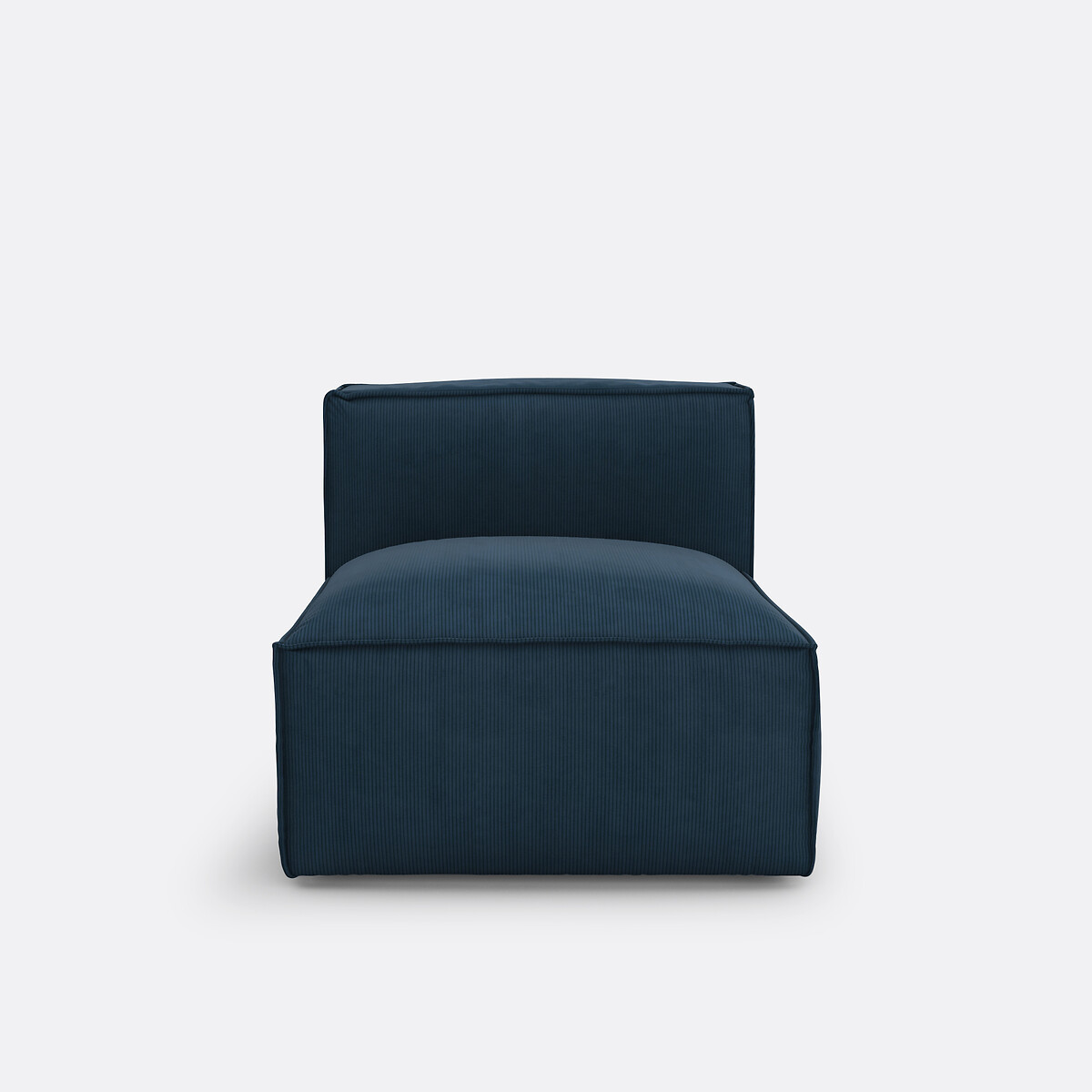 Elément chauffeuse pour canapé modulable, en velours côtelé fines côtes, SEVEN bleu, LA REDOUTE INTERIEURS