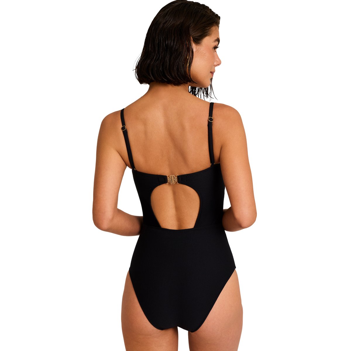 Maillot de bain une pièce préformé sans armatures SOLSTICE noir, SELMARK MARE