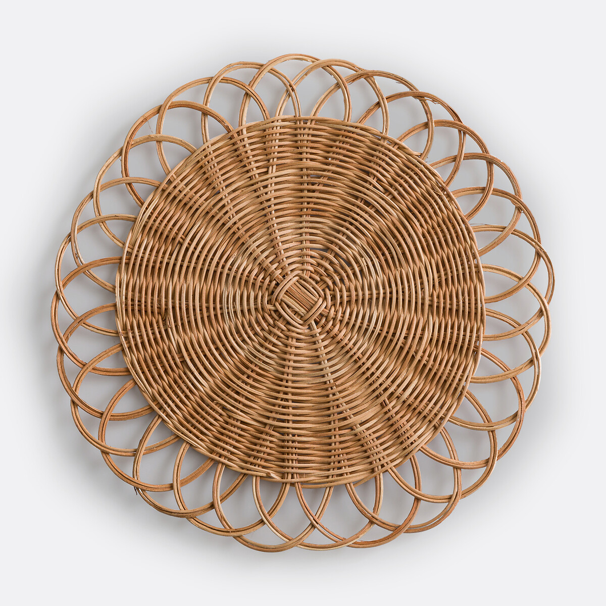 Lote de 4 individuais em rotim, em forma de flor, Doga natural, LA REDOUTE INTERIEURS