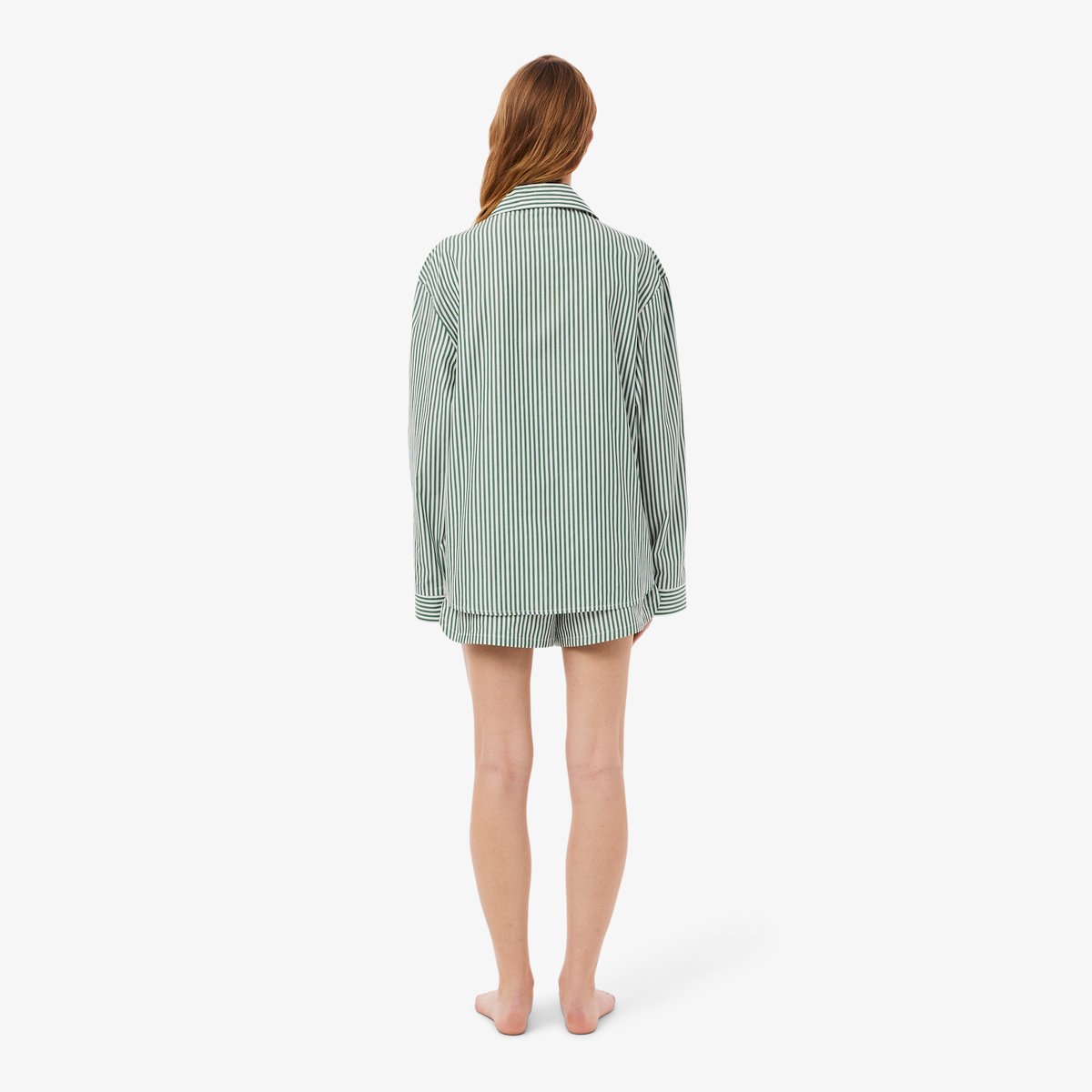 Ensemble de pyjama rayé popeline oversize vert-291, LACOSTE