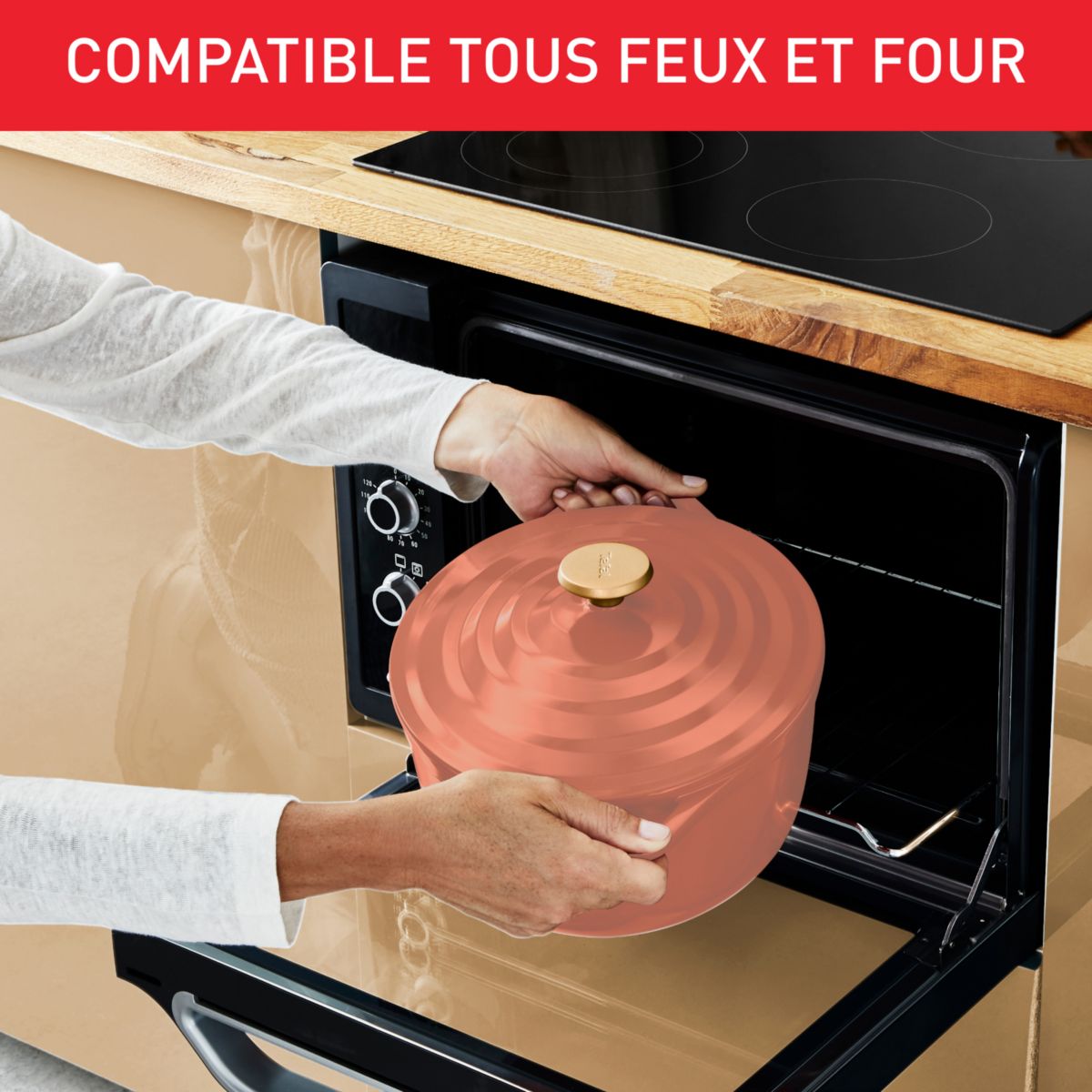 Cocotte AIR SOFT LIGHT 30X23cm Terra cotta couleur unique, TEFAL