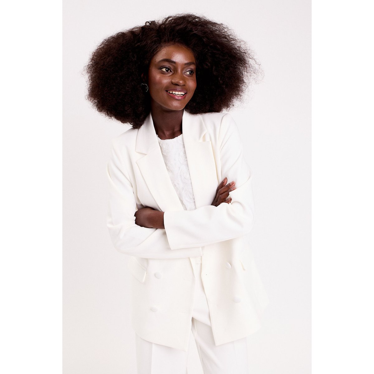 Blazer col classique manches longues ecru, CACHE CACHE