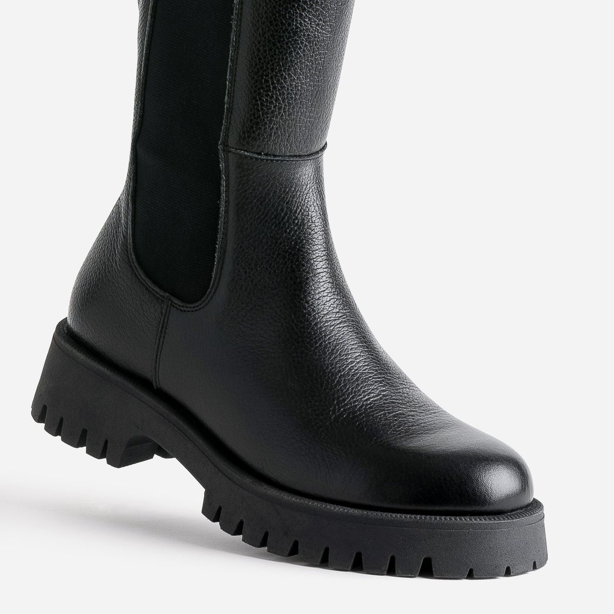Botte Plate en cuir ROMANE noir, TEXTO