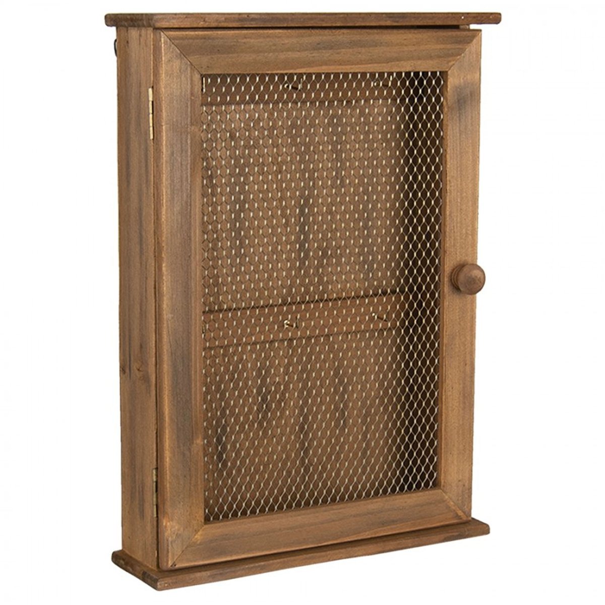 Boîte à clés murale en bois grillagé 28x9x40cm bois, WADIGA