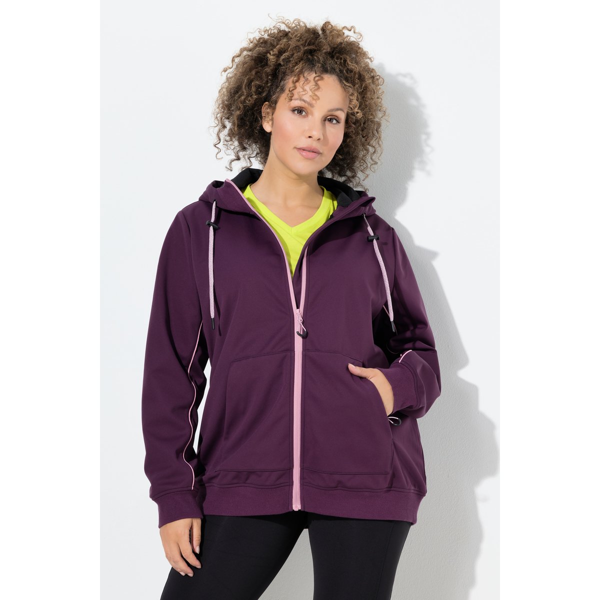 Veste technique softshell à capuche rouge raisin, ULLA POPKEN