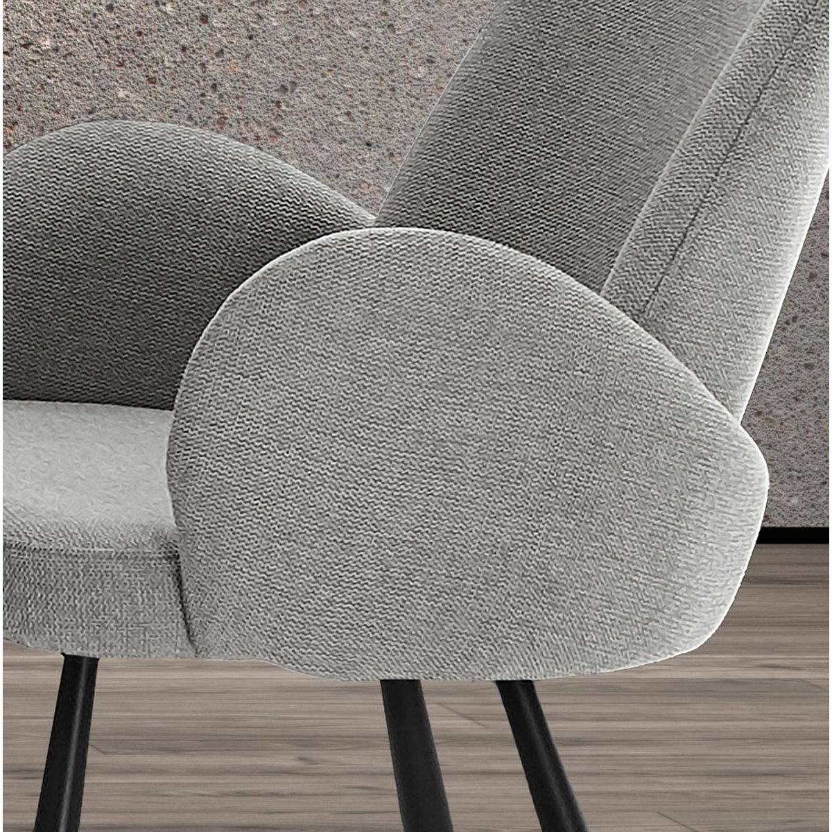 Lot de 2 chaises tissu et métal, ÓPALO gris, HISPANOHOGAR
