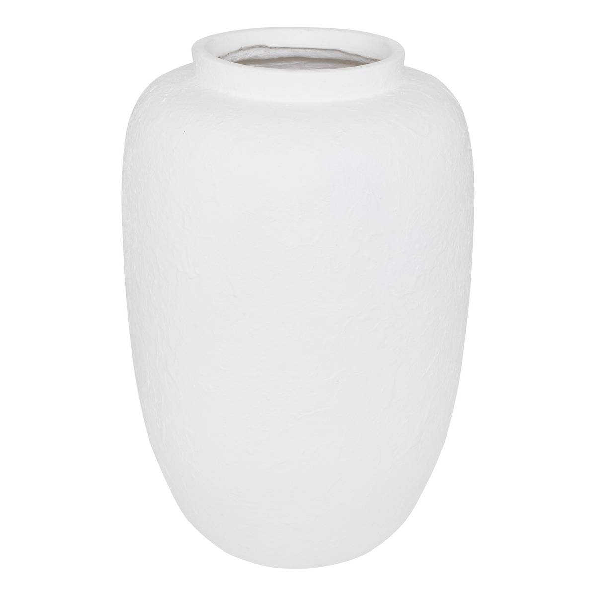 Vase amphore texturé ELENE blanc, ATMOSPHERA