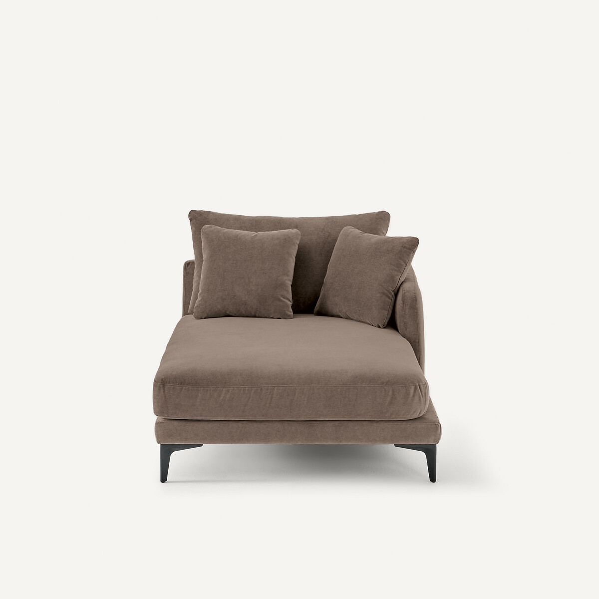 Méridienne en velours stone, MODERNISTE gris moka, EMMANUEL GALLINA X AM.PM