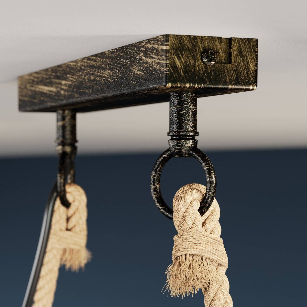 Suspension en métal vintage, Hajo noir or brossé, LINDBY