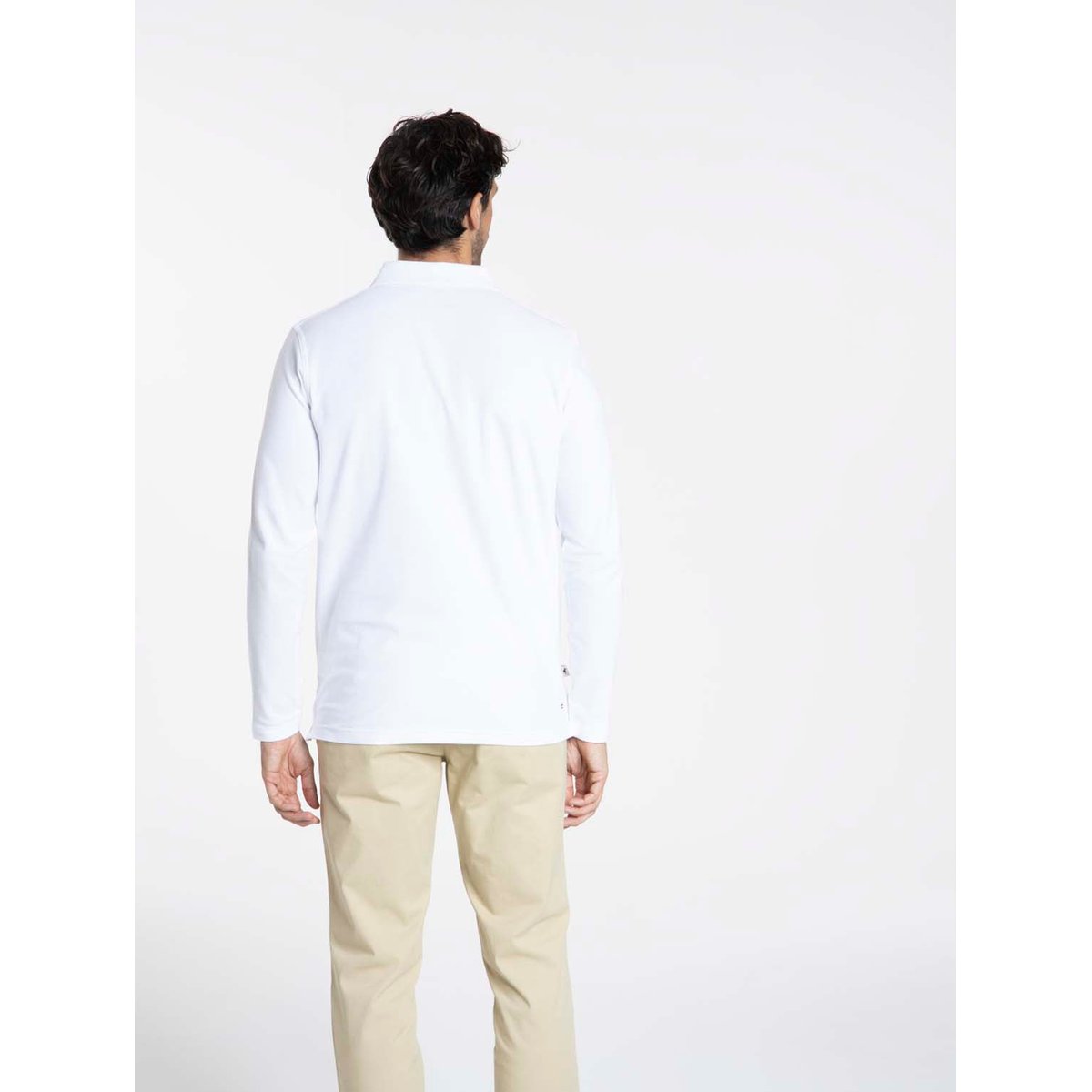 Polos manches longues en coton ORLEANS blanc, GENTLEMAN FARMER