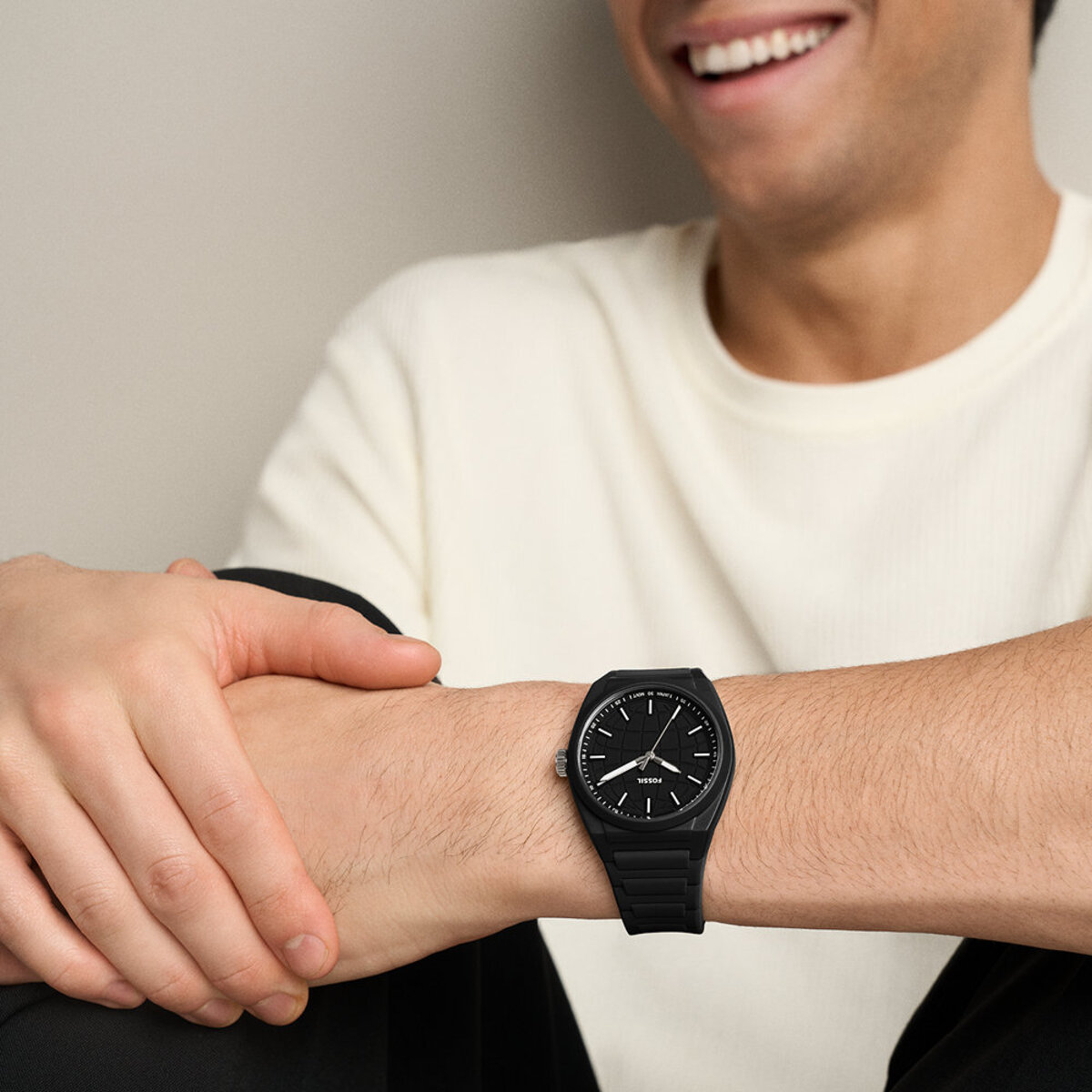 Montre Analogique EVERETT noir noir noir, FOSSIL