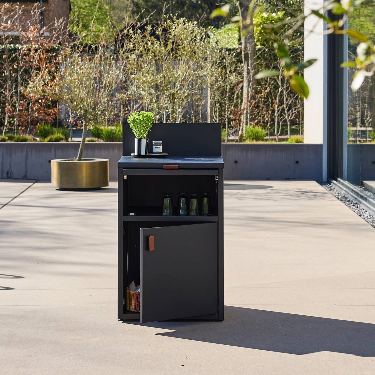 Module de cuisine extérieure acier 2 portes L60cm THIRA noir, SWEEEK