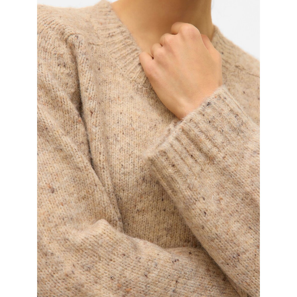Crew Neck Jumper beige, VERO MODA