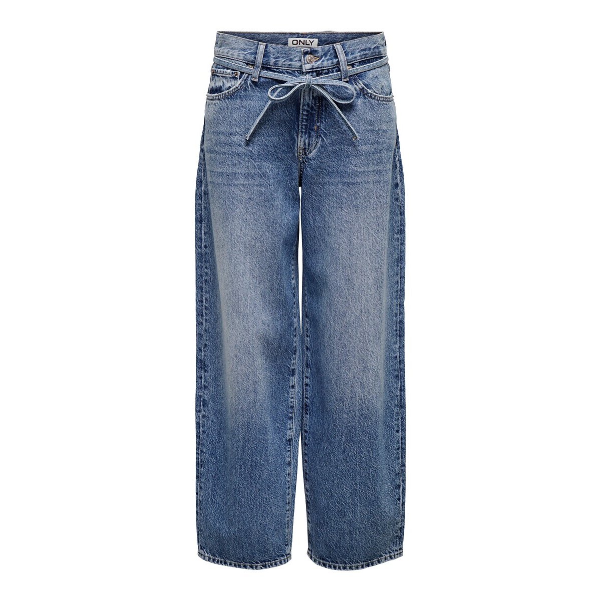 Jean large avec lien resserable medium blue, ONLY