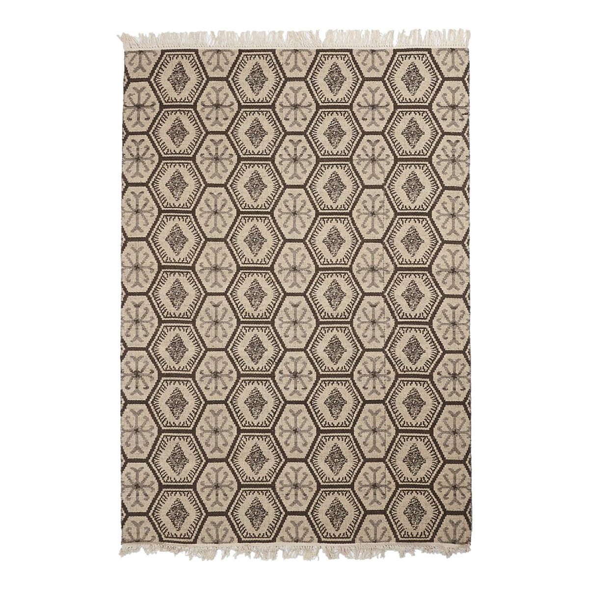 Tapis kilim reversible fait à la main en laine MALSA gris, UN AMOUR DE TAPIS