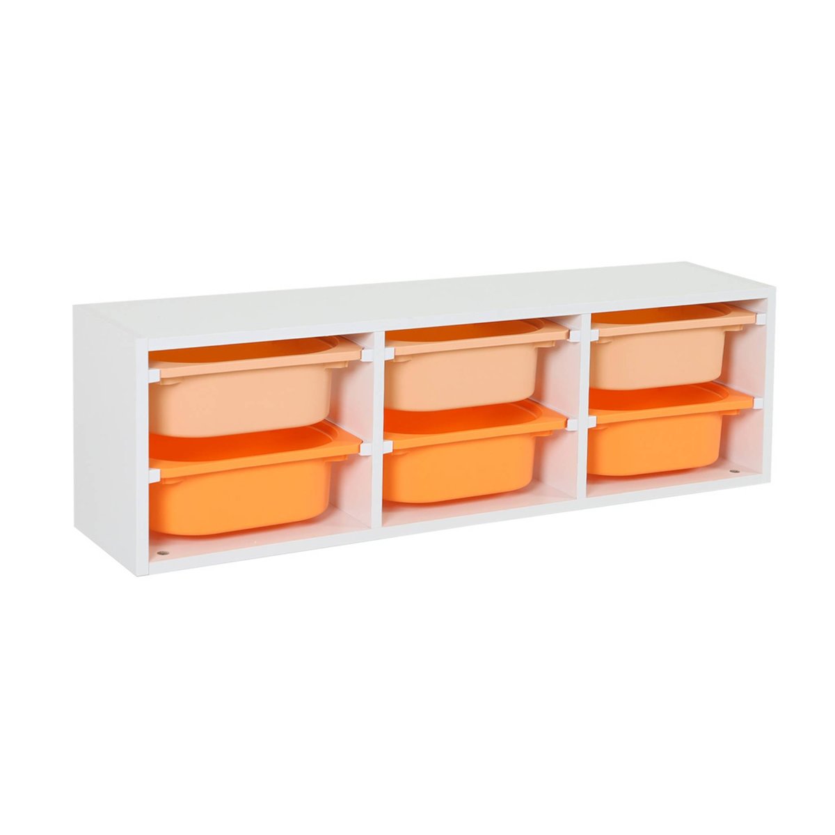 Meuble de rangement pour enfant 6 bacs de rangement colorés SORA orange, SWEEEK