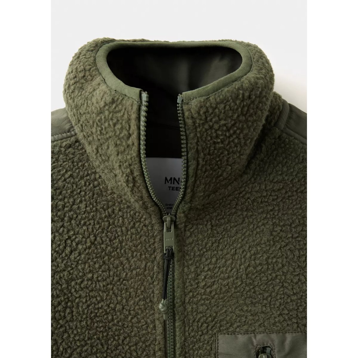 Veste polaire à poche kaki, MANGO TEEN