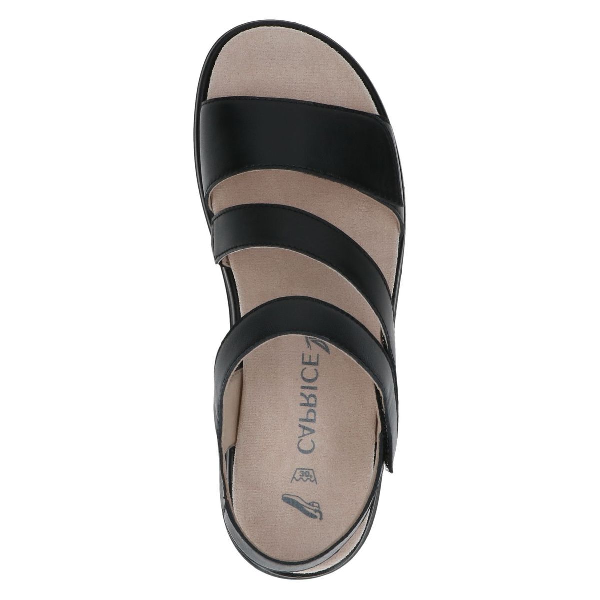 Sandale en cuir noir nappa, CAPRICE