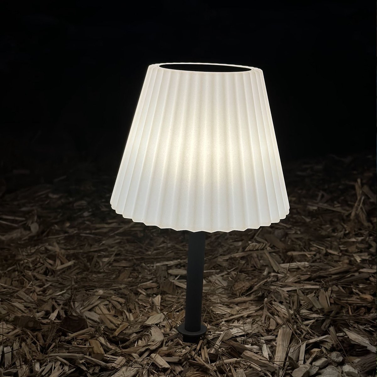 Lampe de table solaire LADY SPIKE BOUFFANT gris, LUMISKY